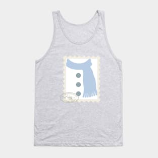 Cute Snowman with Blue Scarf Stamp Tank Top